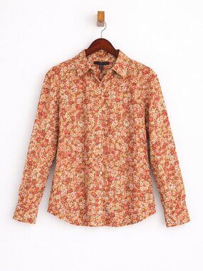 Talbots Womens Floral Button Down Shirt Size 8